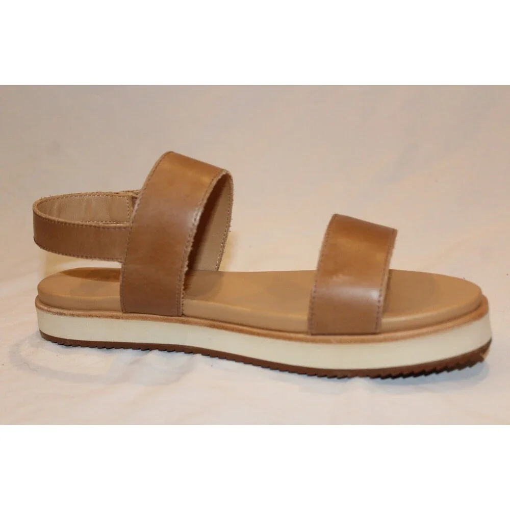 ANTHROPOLOGIE NISOLO GO-TO‎ FLATFORM PLATFORM LEATHER SANDALS SHOES ALMOND